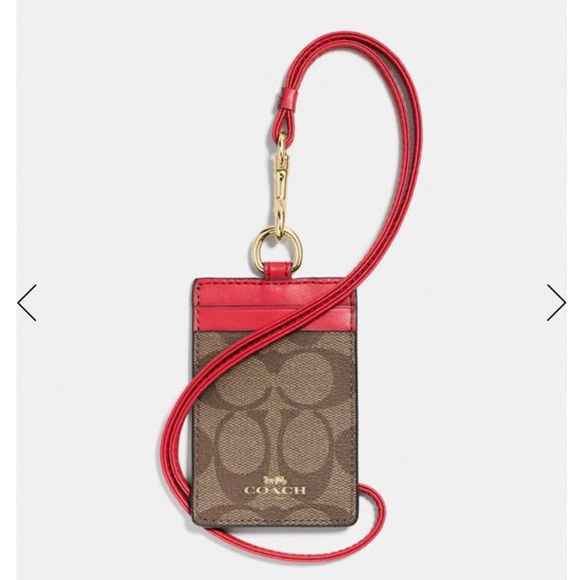 NWT Authentic Coach Id Lanyard In Signature Canvas - Picture 1 of 2